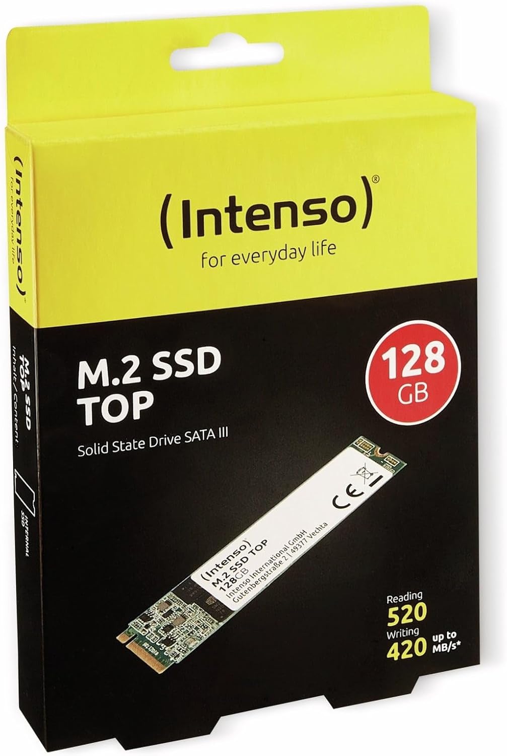 Intenso | Festplatte | M.2 SSD Top Sata III | 128 GB | Internes Solid-State-Laufwerk | Neu