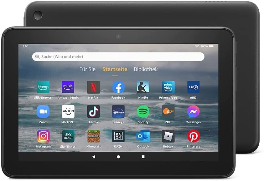 Amazon Fire 7-Tablet, 7-Zoll-Display, 16 GB, neuestes Modell (2022), schwarz Mit Werbung | NEU
