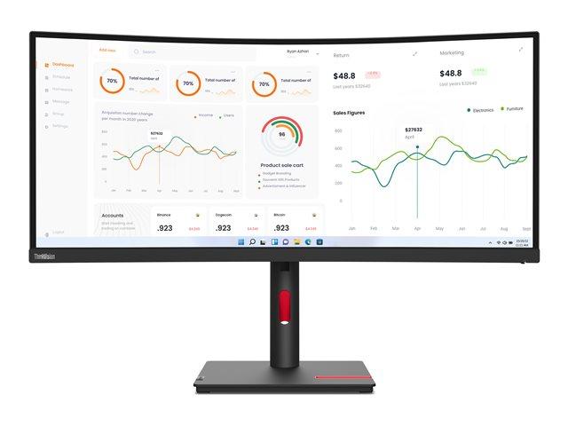 LENOVO - MONITOR - THINKVISION T34W-30 34" CURVED UWQHD, USB-C DOCK - 63D4GAT1EU - ZUSTAND: NEW