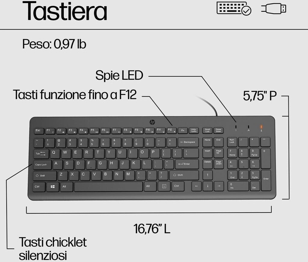 HP | Tastatur & Maus | USB 150 Wired Mouse & Keyboard Combo | DE QWERTZ | Neu & OVP