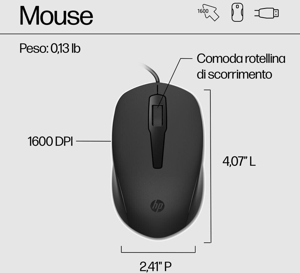 HP | Tastatur & Maus | USB 150 Wired Mouse & Keyboard Combo | DE QWERTZ | Neu & OVP