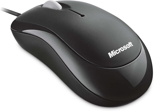 Mouse ottico Microsoft Basic (mouse, nero, cablato, adatto per destrimani e mancini) NUOVO 