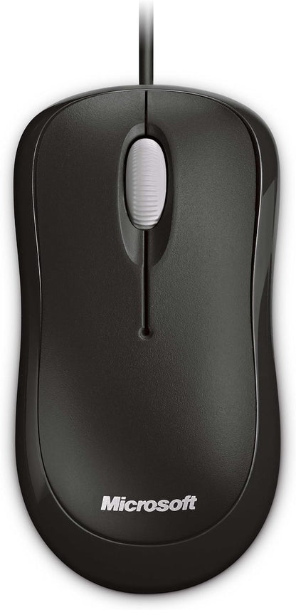 Microsoft Basic Optical Mouse (Maus, schwarz, kabelgebunden, für Rechts- und Linkshänder geeignet) NEU